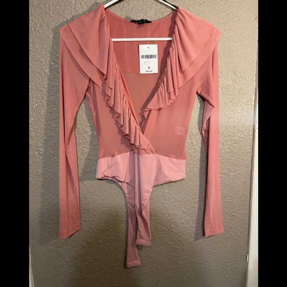 Forever 21 Pink Sheer Mesh Bodysuit - Picture 6 of 7